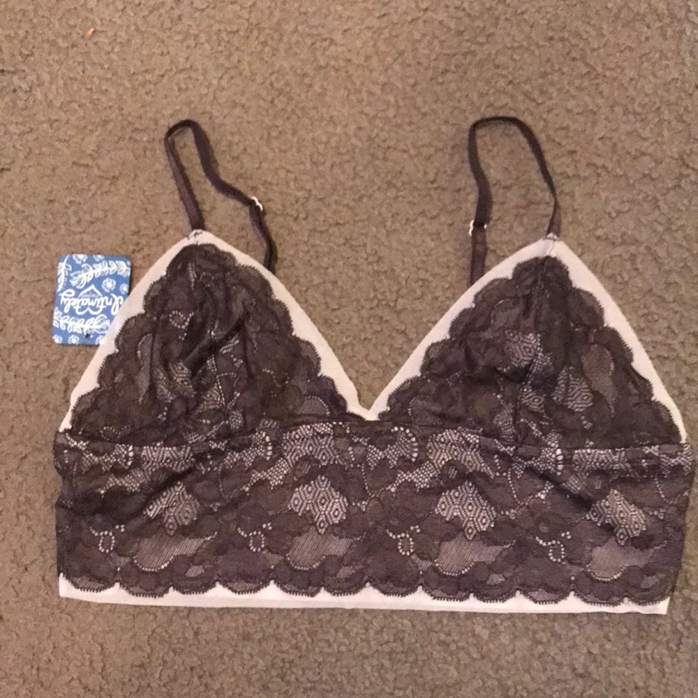 Free people bralette sz medium charcoal combo NWT